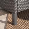 Christopher Knight Home Arcade Outdoor Wicker Square Dining Set with Water Resistant Cushions, 9-Pcs Set, Grey / Light Grey Cushion