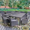 Christopher Knight Home Aristo Outdoor Wicker Square Dining Set with Water Resistant Cushions, 9-Pcs Set, Grey / Silver Cushions