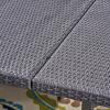 Christopher Knight Home Aristo Outdoor Wicker Square Dining Set with Water Resistant Cushions, 9-Pcs Set, Grey / Silver Cushions