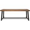 Christopher Knight Home Atlantic Outdoor Acacia Wood and Iron 9 Piece Dining Set with Cushion, 22.75 “W x 22.75 “D x 33.25 “H, Teak + Black + Dark Gray