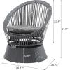 Christopher Knight Home Banes Egg-Shaped Wicker Lounge Chair Outdoor, Iron Frame Egg Chair Outdoor with Removable Cushion, Comfy Reading Chair for Garden Backyard Balcony Poolside, Grey(Dark Grey)