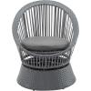 Christopher Knight Home Banes Egg-Shaped Wicker Lounge Chair Outdoor, Iron Frame Egg Chair Outdoor with Removable Cushion, Comfy Reading Chair for Garden Backyard Balcony Poolside, Grey(Dark Grey)