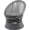 Christopher Knight Home Banes Egg-Shaped Wicker Lounge Chair Outdoor, Iron Frame Egg Chair Outdoor with Removable Cushion, Comfy Reading Chair for Garden Backyard Balcony Poolside, Grey(Dark Grey)