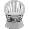 Christopher Knight Home Banes Egg-Shaped Wicker Lounge Chair Outdoor, Iron Frame Egg Chair Outdoor with Removable Cushion, Comfy Reading Chair for Garden Backyard Balcony Poolside, Grey(Grey)