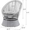 Christopher Knight Home Banes Egg-Shaped Wicker Lounge Chair Outdoor, Iron Frame Egg Chair Outdoor with Removable Cushion, Comfy Reading Chair for Garden Backyard Balcony Poolside, Grey(Grey)