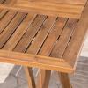 Christopher Knight Home Colin Outdoor 5 Piece Acacia Wood/Wicker Dining Set, Teak Finish and Multibrown