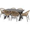 Christopher Knight Home Coniston Dining Set, Light Brown + Beige + Black