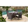 Christopher Knight Home Danielle Outdoor Wicker Square Dining Set, 5-Pcs Set, Multibrown