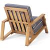 Christopher Knight Home Edwina Outdoor 4 Seater Chat Set with Cushions, Teak Finish, Dark Gray
