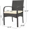 Christopher Knight Home Elmar Outdoor 9 Piece Acacia Wood and Wicker Expandable Dining Set, 22.1 “W x 23.5 “D x 32.75 “H, Sandblasted Natural Brown + Multibrown + Cream