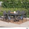 Christopher Knight Home Fiona Outdoor Stacking Wicker Square Dining Set, 9-Pcs Set, Grey