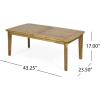 Christopher Knight Home Helena Outdoor Wooden Chat Set with Rectangular Coffee Table, White and Teak Finish