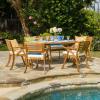 Christopher Knight Home Hermosa Acacia Dining Set, 7-Pcs Set, Teak Finish(Acacia Dining Set)
