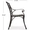 Christopher Knight Home Kai Outdoor Cast Aluminum Chat Set, 3-Pcs Set, Bronze Finished