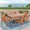 Christopher Knight Home Kally Outdoor 7 Piece Acacia Dining Set, Teak Finish