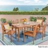 Christopher Knight Home Kally Outdoor 7 Piece Acacia Dining Set, Teak Finish