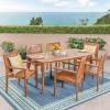 Christopher Knight Home Kally Outdoor 7 Piece Acacia Dining Set, Teak Finish