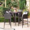 Christopher Knight Home Landis Outdoor 5 Piece Multi-Brown Wicker Bar Set