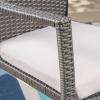Christopher Knight Home Lena Outdoor 7 Piece Wicker Dining Set, Grey Cushions