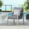 Christopher Knight Home Nadine Outdoor Rope Accent Chair, Aluminum Woven Rope Back Club Chair, Open-Weave Armchair, Sleek Patio Lounge Chair with Cushions for Gardern Yard Balcony Poolside, Gray(Silver)