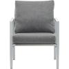 Christopher Knight Home Nadine Outdoor Rope Accent Chair, Aluminum Woven Rope Back Club Chair, Open-Weave Armchair, Sleek Patio Lounge Chair with Cushions for Gardern Yard Balcony Poolside, Gray(Silver)