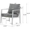 Christopher Knight Home Nadine Outdoor Rope Accent Chair, Aluminum Woven Rope Back Club Chair, Open-Weave Armchair, Sleek Patio Lounge Chair with Cushions for Gardern Yard Balcony Poolside, Gray(Silver)