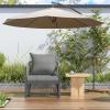Christopher Knight Home Nadine Outdoor Rope Club Chair, Aluminum Woven Rope Accent Chair, Curved Back Armchair, Open-Weave Texture Lounge Chair with Cushion for Gardern Yard Balcony Poolside, Gary(Grey)