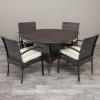 Christopher Knight Home Outdoor 5 Piece Multi-Brown Wicker Dining Set with Cushion