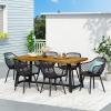 Christopher Knight Home Patrice Outdoor Dining Sets, Black + Sandblast Black