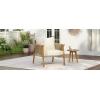 Christopher Knight Home Posey Modern Patio Wooden Club Chair with Rope Woven Armrest&Backrest, Outdoor Lounge Chair with Weather-Resistant Removable Cushions, Deep Seating Accent Chair, Teak+Beige