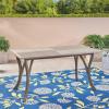 Christopher Knight Home Rene Outdoor 7 Piece Wood and Wicker Dining Set, Gray Finish/Gray