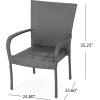 Christopher Knight Home Robin Outdoor 7 Piece Wood and Wicker Dining Set, Gray Finish/Gray