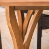 Christopher Knight Home San Andres Wicker and Wood Dining Set, 7-Pcs Set, Multibrown / Crème / Teak Finish
