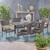 Christopher Knight Home Cain Outdoor 7 Piece Wicker Dining Set, Multibrown