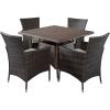 Christopher Knight Home Danielle Outdoor Wicker Square Dining Set, 5-Pcs Set, Multibrown
