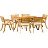 Christopher Knight Home Hermosa Acacia Dining Set, 7-Pcs Set, Teak Finish(Acacia Dining Set)