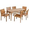 Christopher Knight Home Kally Outdoor 7 Piece Acacia Dining Set, Teak Finish