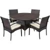 Christopher Knight Home Outdoor 5 Piece Multi-Brown Wicker Dining Set with Cushion