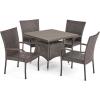 Christopher Knight Home Wesley Outdoor Wicker Dining Set, 5-Pcs Set, Multibrown