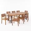 Outdoor Acacia Wood 8 Seater Dining Set, Teak