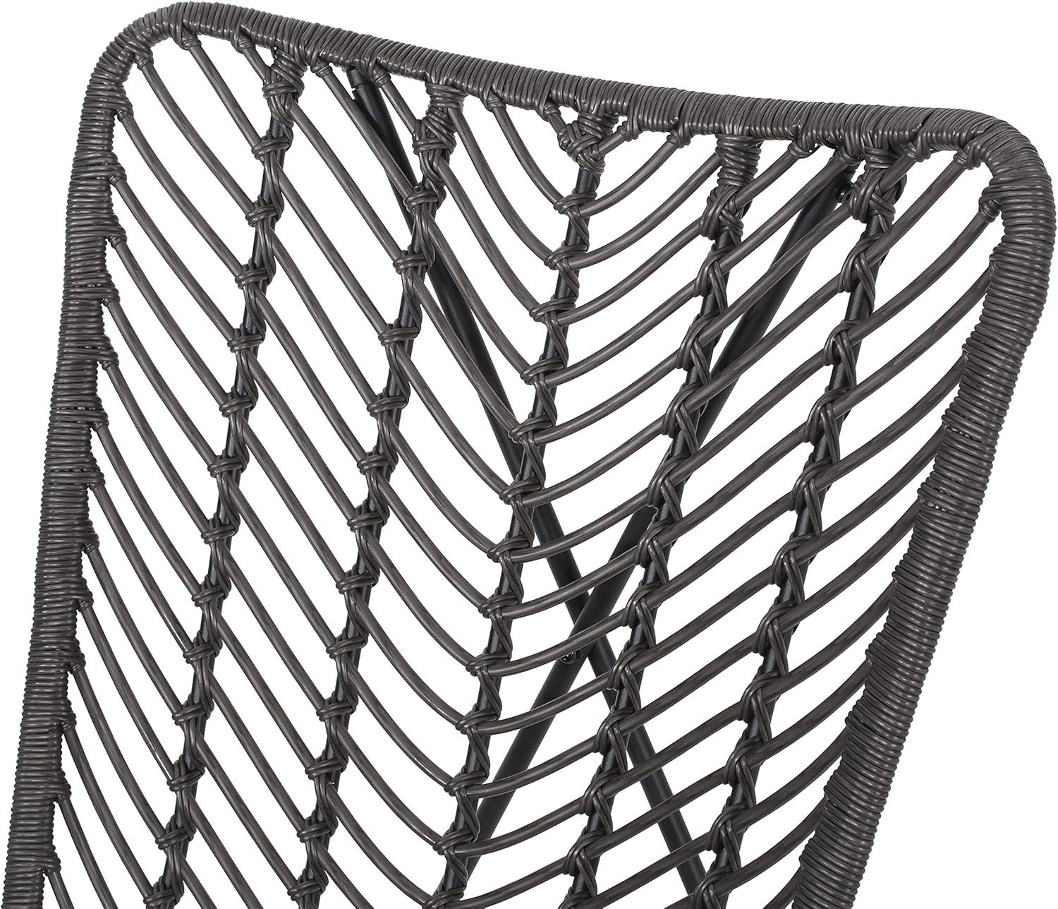 image:imageChristopher Knight Home Galtin Outdoor Accent Chairs Wicker GrayBlack Set of 2