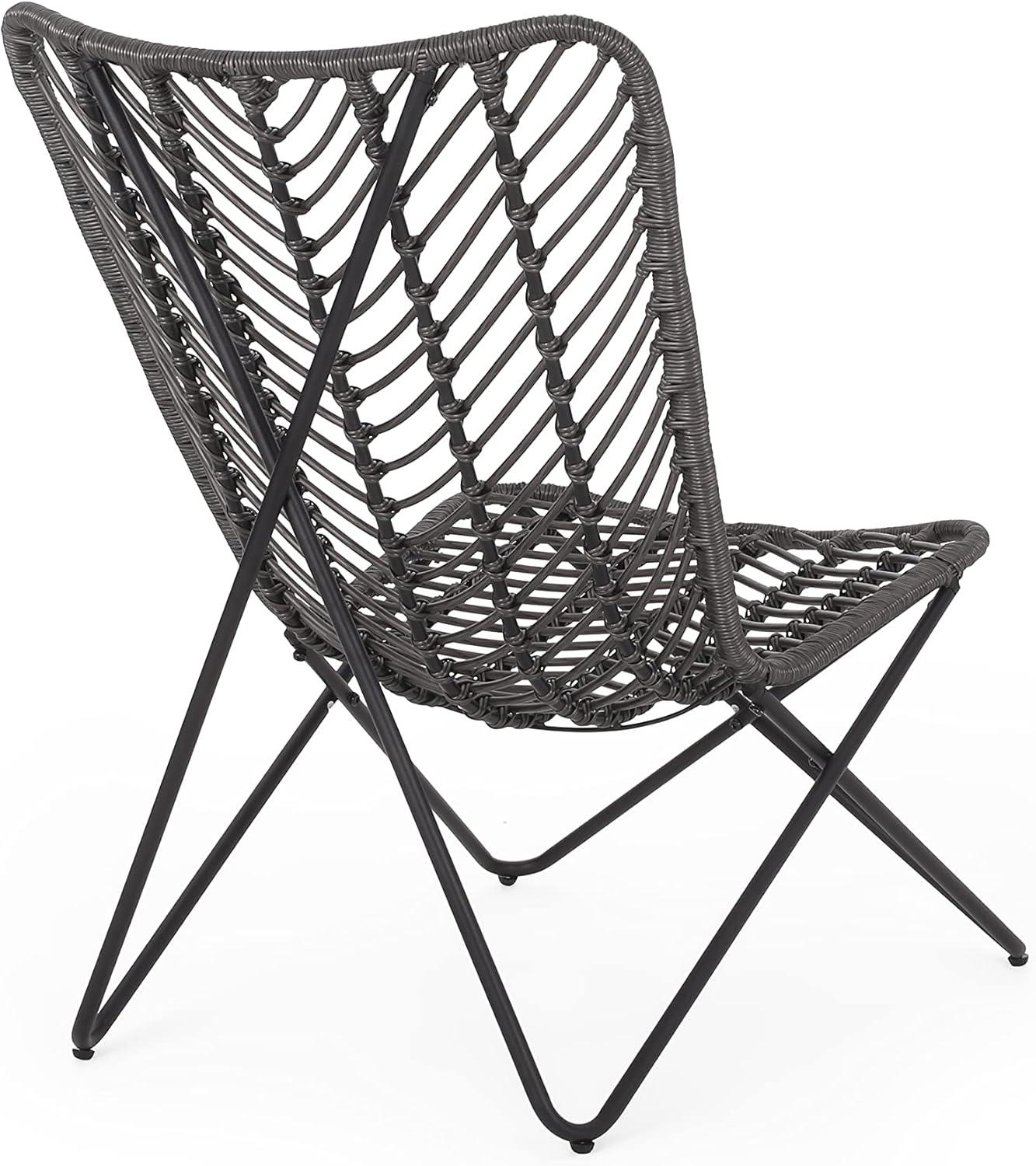 image:imageChristopher Knight Home Galtin Outdoor Accent Chairs Wicker GrayBlack Set of 2