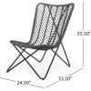 Christopher Knight Home Galtin Outdoor Accent Chairs – Wicker – Gray/Black (Set of 2)