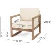 Christopher Knight Home Stefan Club Chair, Beige + Brown Wash