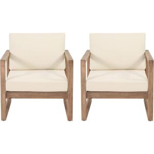 Christopher Knight Home Stefan Club Chair, Beige + Brown Wash