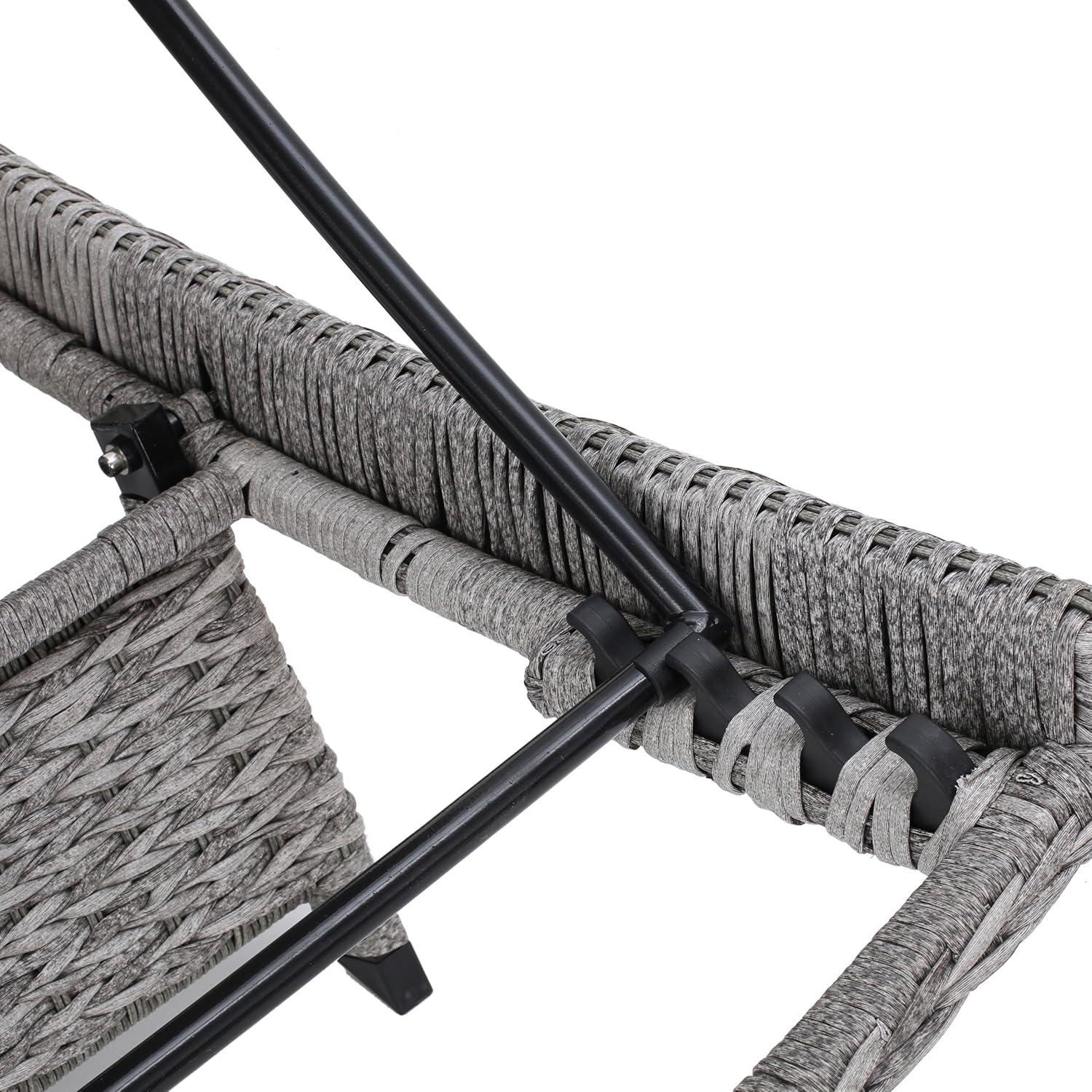 image:imageChristopher Knight Home Crete Outdoor Wicker Chaise Lounges 2Pcs Set Grey