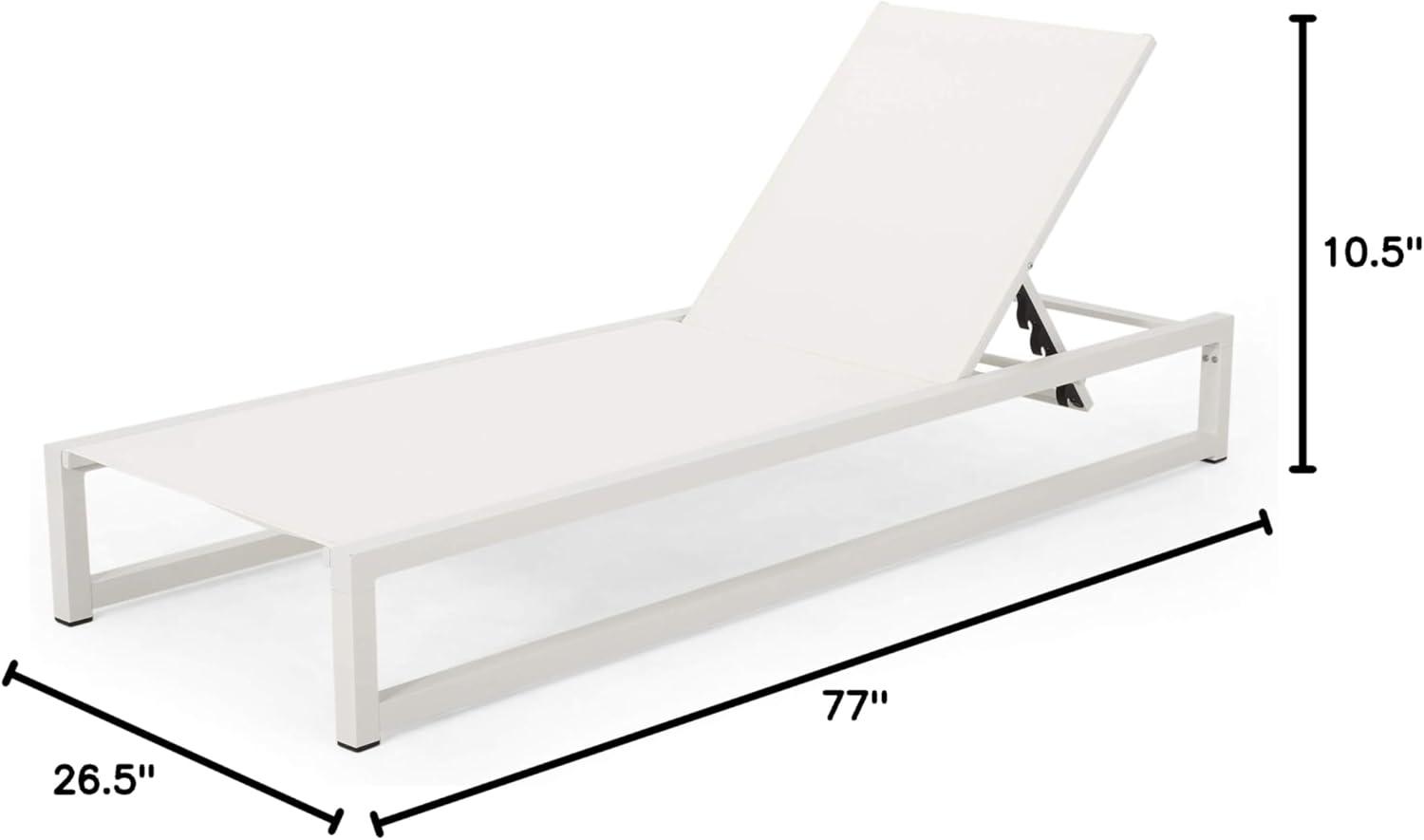 image:imageChristopher Knight Home Jerome Outdoor Aluminum Chaise Lounge with Mesh Seating White