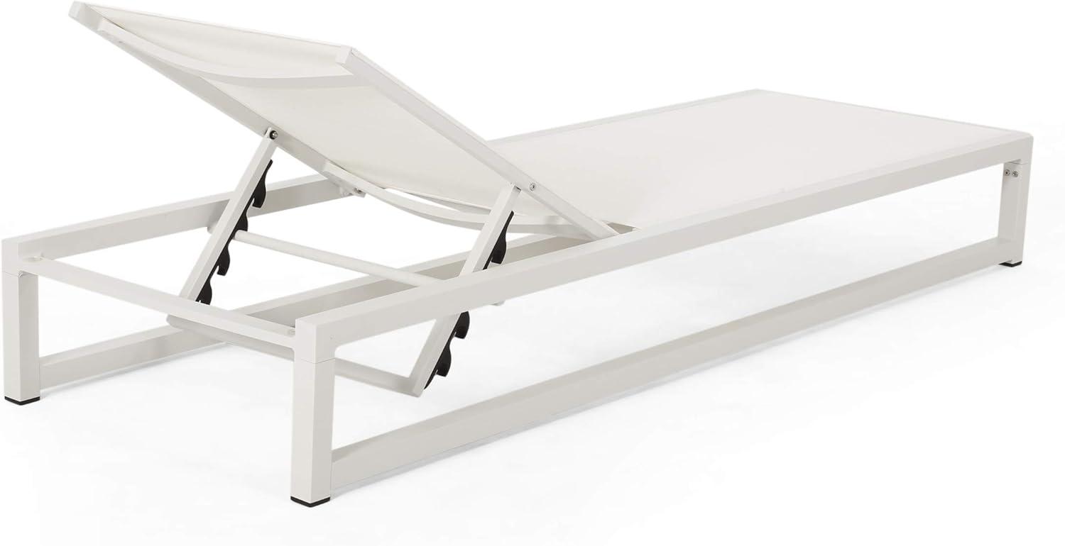 image:imageChristopher Knight Home Jerome Outdoor Aluminum Chaise Lounge with Mesh Seating White