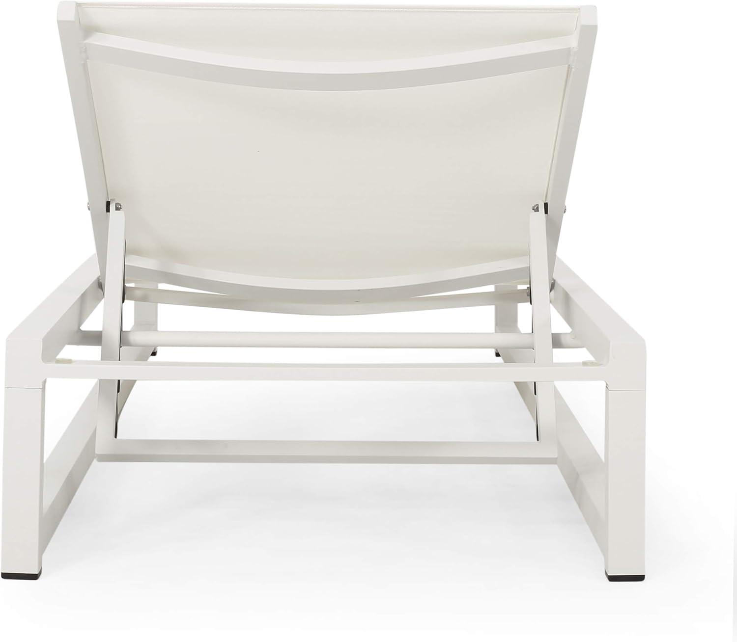 image:imageChristopher Knight Home Jerome Outdoor Aluminum Chaise Lounge with Mesh Seating White