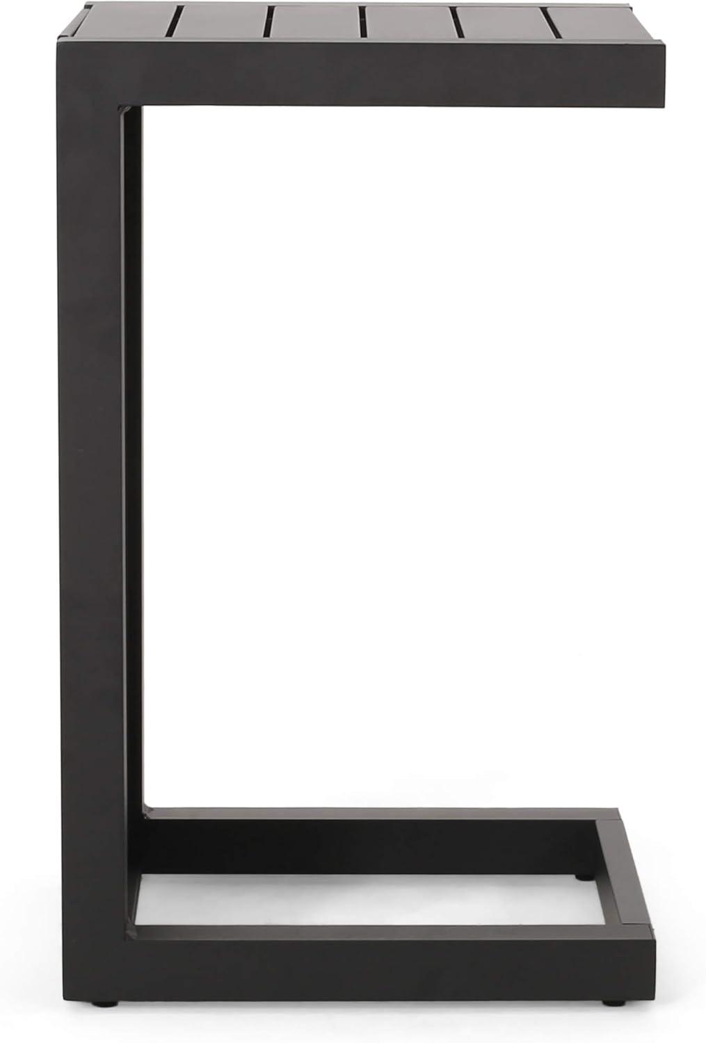 image:imageChristopher Knight Home Jesse Coral Outdoor Modern Aluminum CShaped End Table WhiteMatte Black